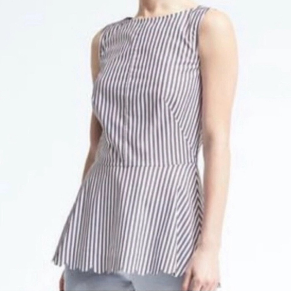 Banana Republic Striped Peplum Top – Size 8
